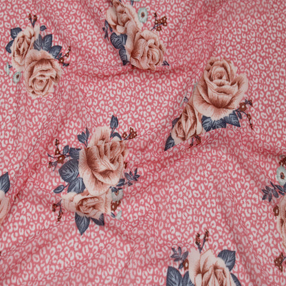 P-1921-453-CORAL-PEACH - PRINTED POLY POWER MESH 92%POLY 8%SPANDEX