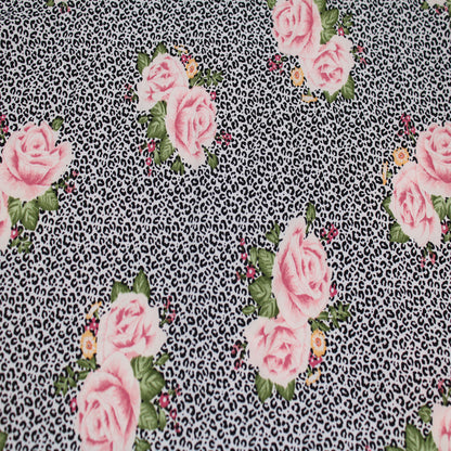 P-1921-793 BLACK-ROSE - PRINTED SILEX 90% POLYESTER 10% SPANDEX