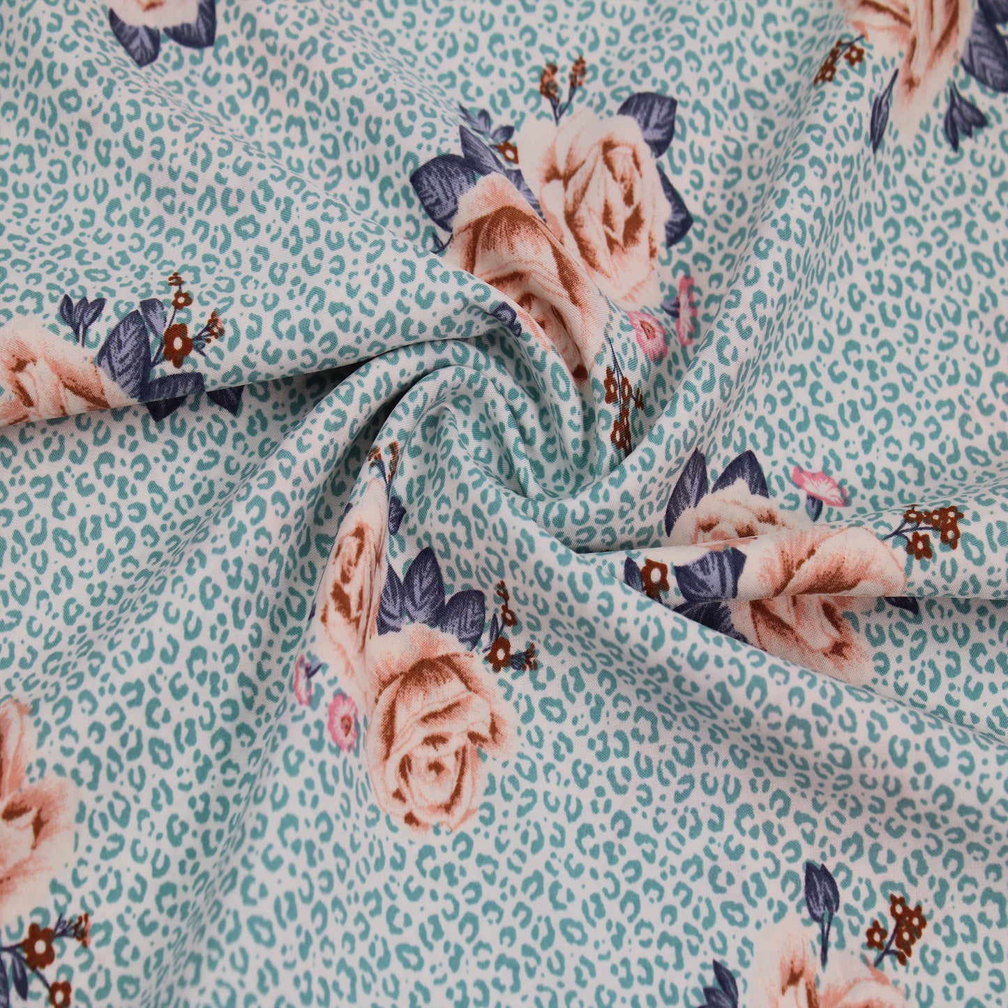 P-1921-793-BLUE-HAZE-MOCHA  PRINTED SILEX 90% POLYESTER 10% SPANDEX