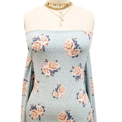 P-1921-793-BLUE-HAZE-MOCHA  PRINTED SILEX 90% POLYESTER 10% SPANDEX