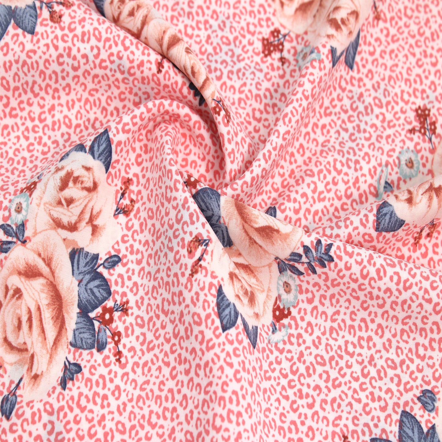 P-1921-793-CORAL-APRICOT - PRINTED SILEX 90% POLYESTER 10% SPANDEX