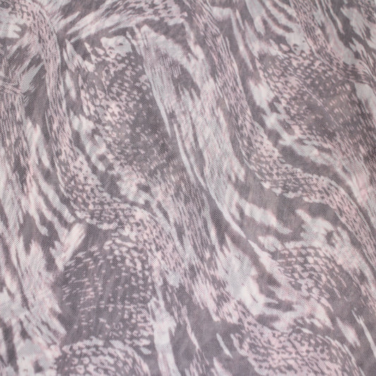 P-1923-453-SILVER-BLUSH - PRINTED POLY POWER MESH 92%POLY 8%SPANDEX