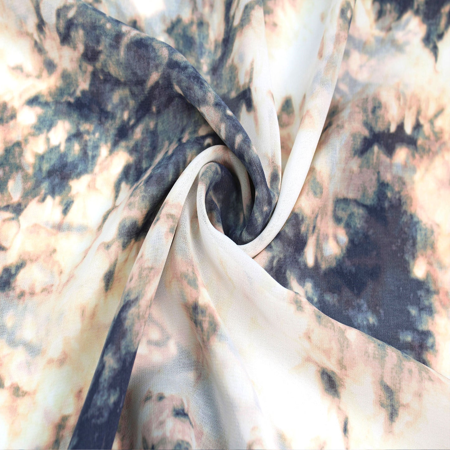 P-1927-501-PEACH-CHARCOAL - PRINTED 100% POLYESTER HI MULTI CHIFFON WASH