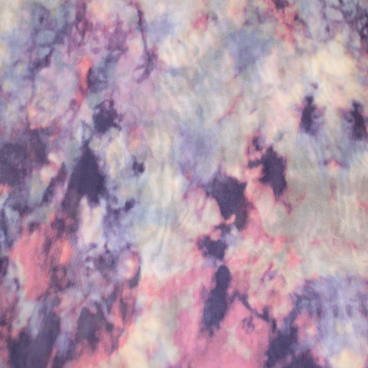 P-1928-453-DUSTY-LILAC-PINK - PRINTED POLY POWER MESH 92%POLY 8%SPANDEX