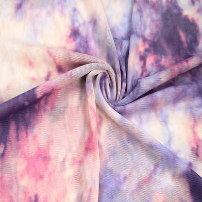P-1928-453-DUSTY-LILAC-PINK - PRINTED POLY POWER MESH 92%POLY 8%SPANDEX