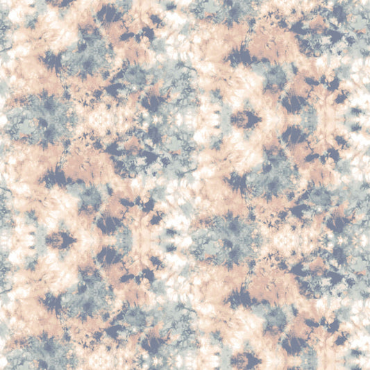 P-1928-776-SAGE-PALE-PEACH - PRINTED TIE DYE WAFFLE NON-BRUSHED 96% POLY 4% SPANDEX