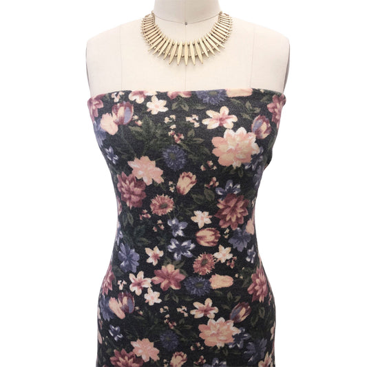 P-1940-798-HC-BLACK-DUSTY-LAVENDER - PRINTED PRS HACCI BRSHED 68% POLY 28% RAYON 4% SPAN