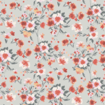 P-1948-506-ANTIQUE-SILVER-CORAL - PRINTED FRENCH TERRY 63%POLY  33%RAYON  4% SPANDEX