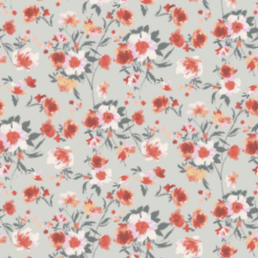 P-1948-506-ANTIQUE-SILVER-CORAL - PRINTED FRENCH TERRY 63%POLY  33%RAYON  4% SPANDEX