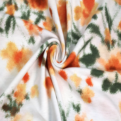 P-1948-506-OFF-WHITE-PERSIMMON - PRINTED FRENCH TERRY 63%POLY  33%RAYON  4% SPANDEX