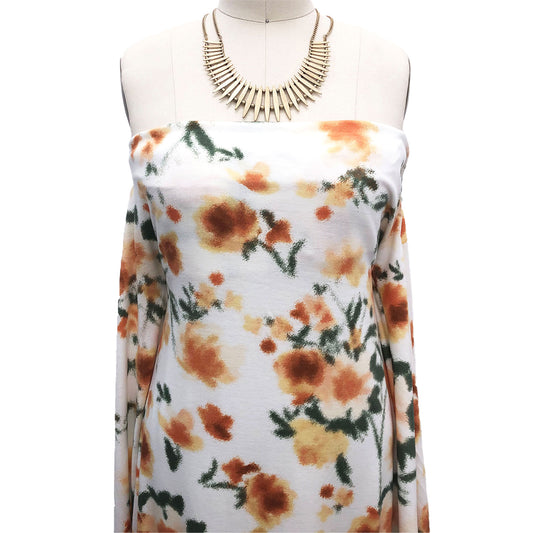 P-1948-506-OFF-WHITE-PERSIMMON - PRINTED FRENCH TERRY 63%POLY  33%RAYON  4% SPANDEX