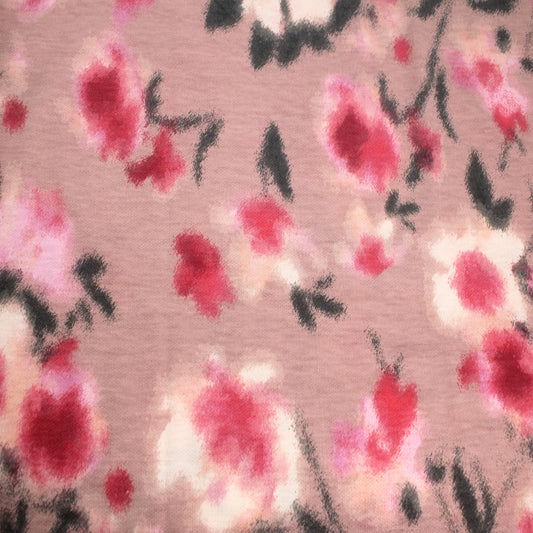 P-1948-506-ROSE-GOLD-PUNCH - PRINTED FRENCH TERRY 63%POLY  33%RAYON  4% SPANDEX