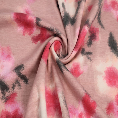 P-1948-506-ROSE-GOLD-PUNCH - PRINTED FRENCH TERRY 63%POLY  33%RAYON  4% SPANDEX