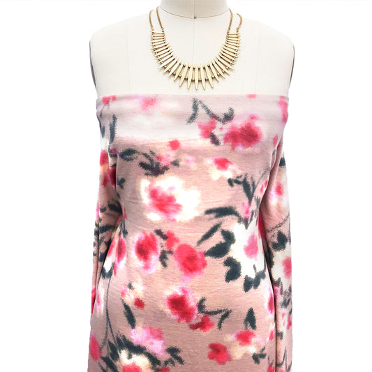 P-1948-506-ROSE-GOLD-PUNCH - PRINTED FRENCH TERRY 63%POLY  33%RAYON  4% SPANDEX