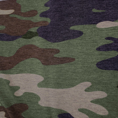 P-196-506-OLIVE-BROWN - PRINTED FRENCH TERRY 63%POLY  33%RAYON  4% SPANDEX