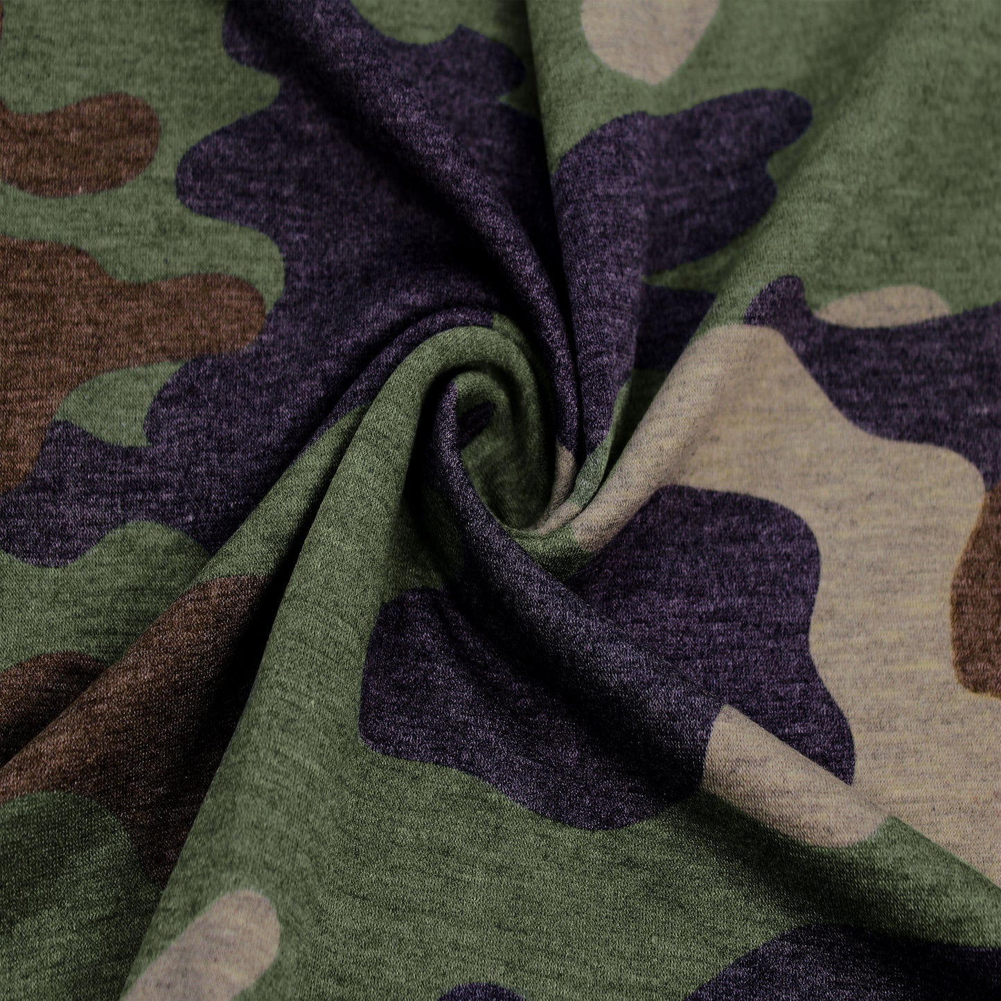 P-196-506-OLIVE-BROWN - PRINTED FRENCH TERRY 63%POLY  33%RAYON  4% SPANDEX