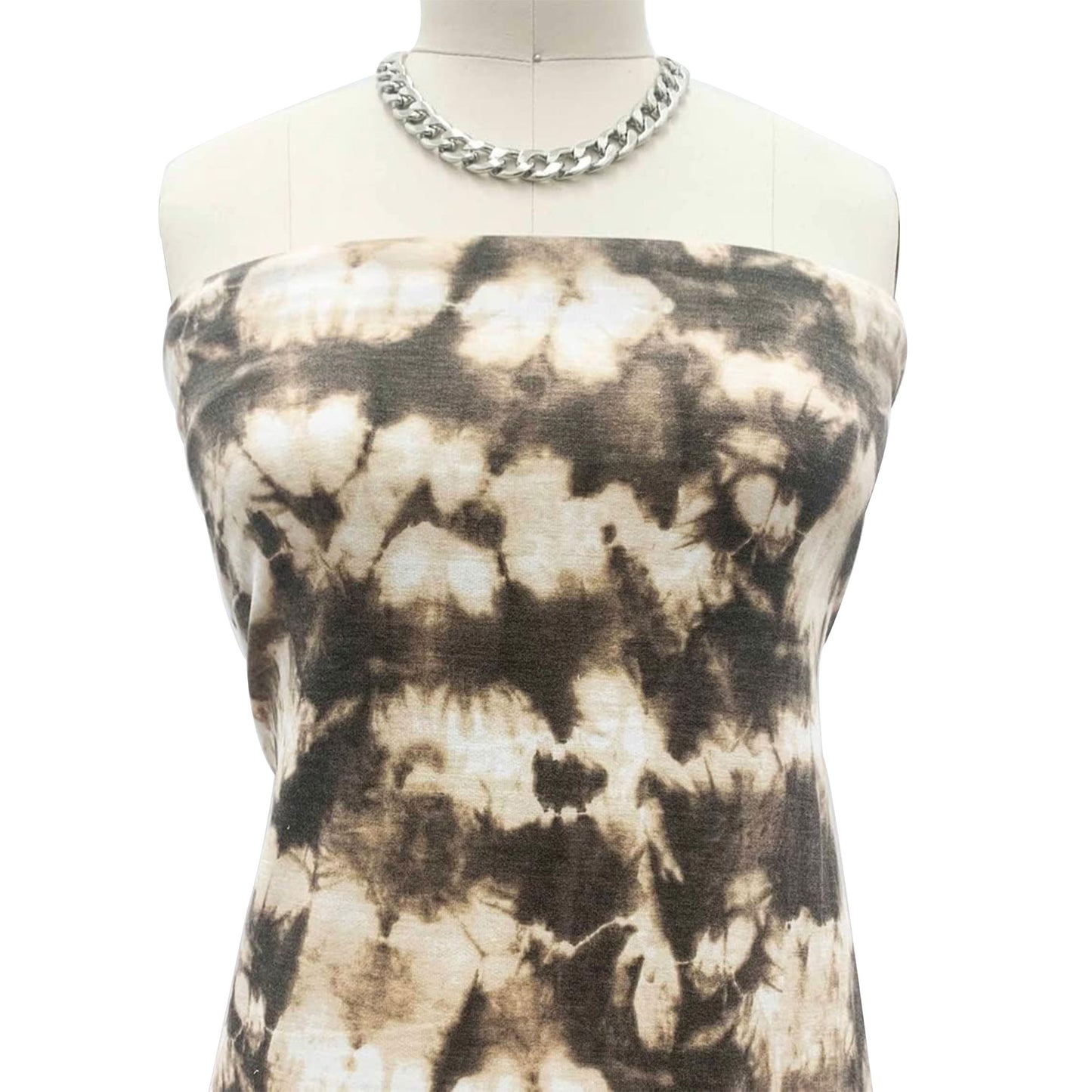 P-1966-506-BROWN-TAN - PRINTED FRENCH TERRY 63%POLY  33%RAYON  4% SPANDEX