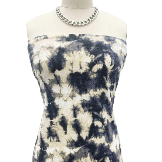 P-1966-506-NAVY-TAUPE - PRINTED FRENCH TERRY 63%POLY  33%RAYON  4% SPANDEX