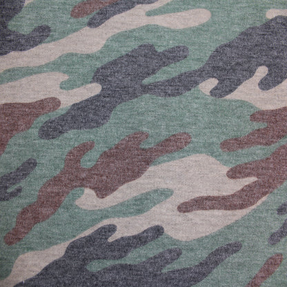 P-197-506-ARMY-GREEN-BROWN - PRINTED FRENCH TERRY 63%POLY  33%RAYON  4% SPANDEX