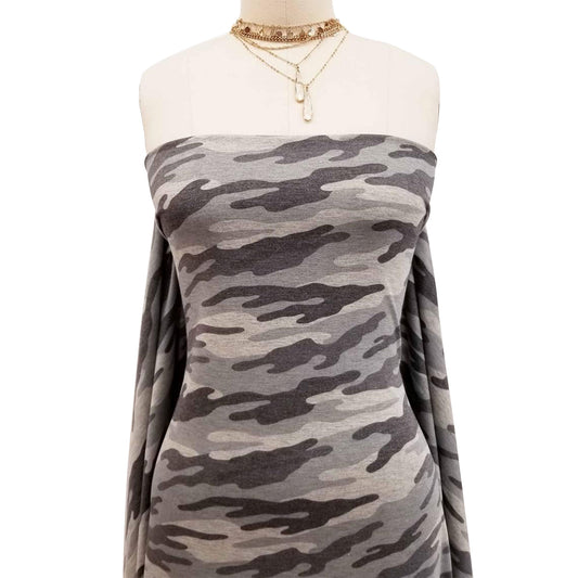 P-197-506-PALE-BLUE-CHARCOAL - PRINTED FRENCH TERRY 63%POLY  33%RAYON  4% SPANDEX