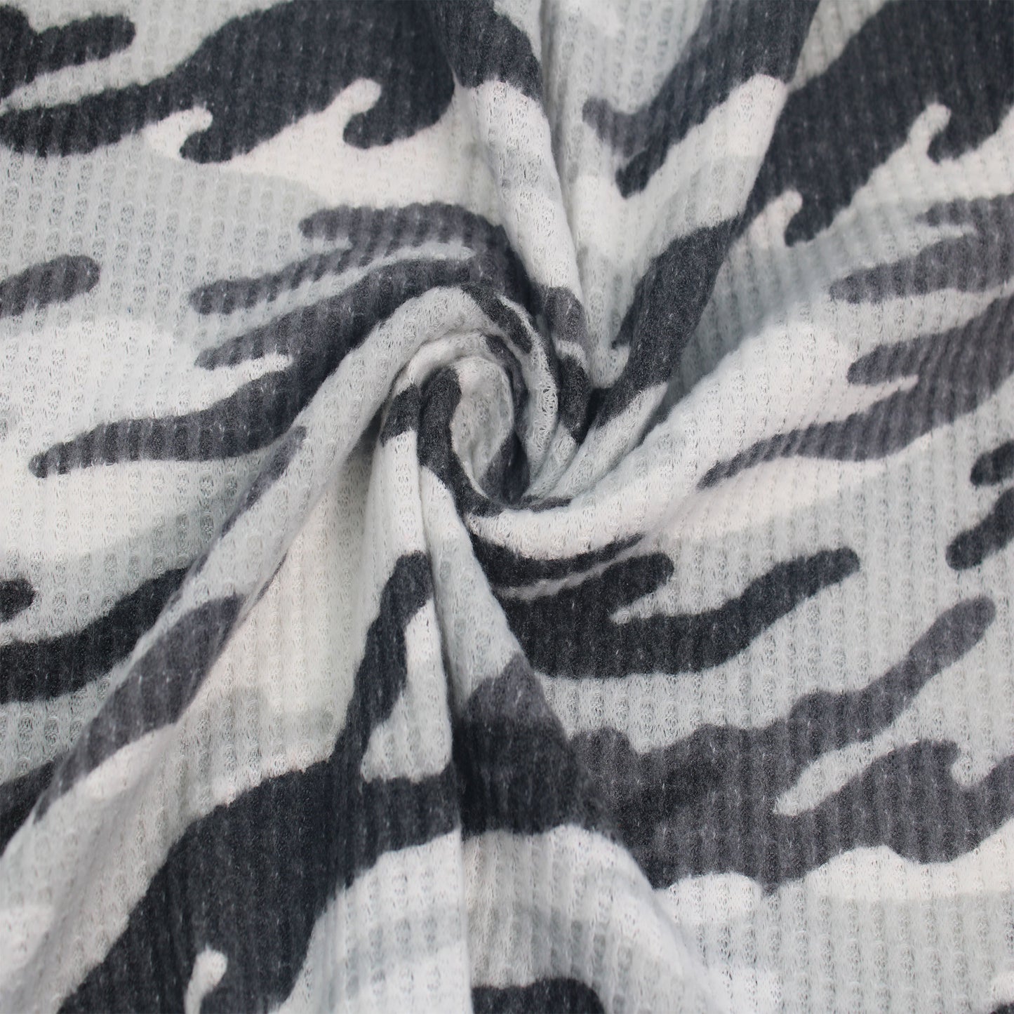 P-197-779-SILVER-CHARCOAL - PRINTED WAFFLE BRUSHED 78% POLY 18% RAYON4% SPANDEX