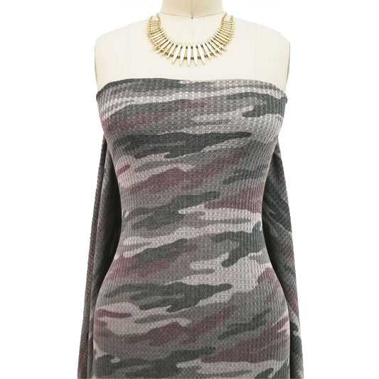 P-197-787-GREY-CHOCO - 63% POLY 33% RAYON 4% SPANDEX WAFFLE BRUSHED