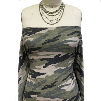 P-197-789-ARMY-GREEN-CHARCOAL - 63% POLY 33% COTTON 4% SPANDEX JERSEY PRINT