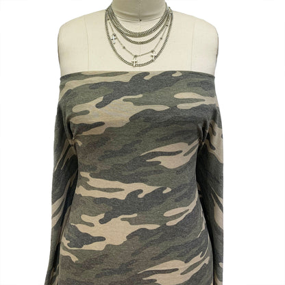P-197-789-OLIVE-TAUPE - 63% POLY 33% COTTON 4% SPANDEX JERSEY PRINT