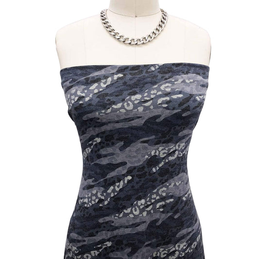 P-1984-506-DENIM-INK - PRINTED FRENCH TERRY 63%POLY  33%RAYON  4% SPANDEX