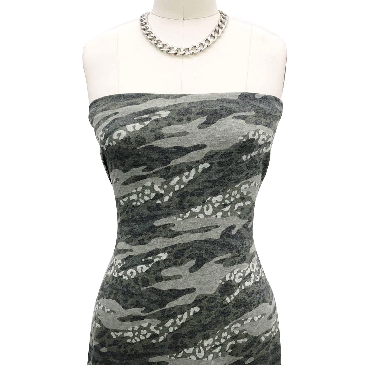 P-1984-506-OLIVE-CHARCOAL - PRINTED FRENCH TERRY 63%POLY  33%RAYON  4% SPANDEX
