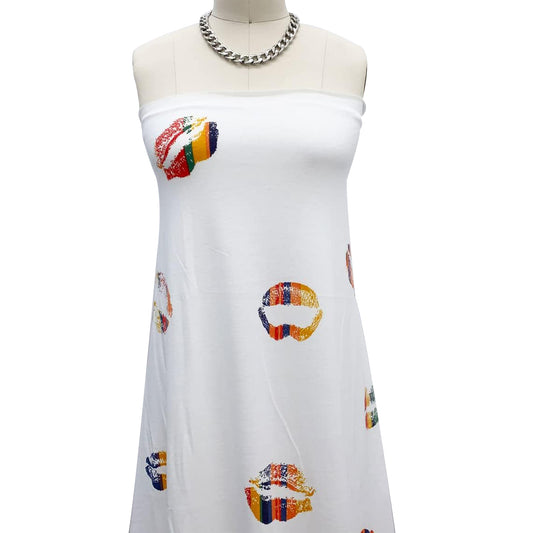 P-2073-506-OFF-WHITE-TANGERINE - PRINTED FRENCH TERRY 63%POLY  33%RAYON  4% SPANDEX