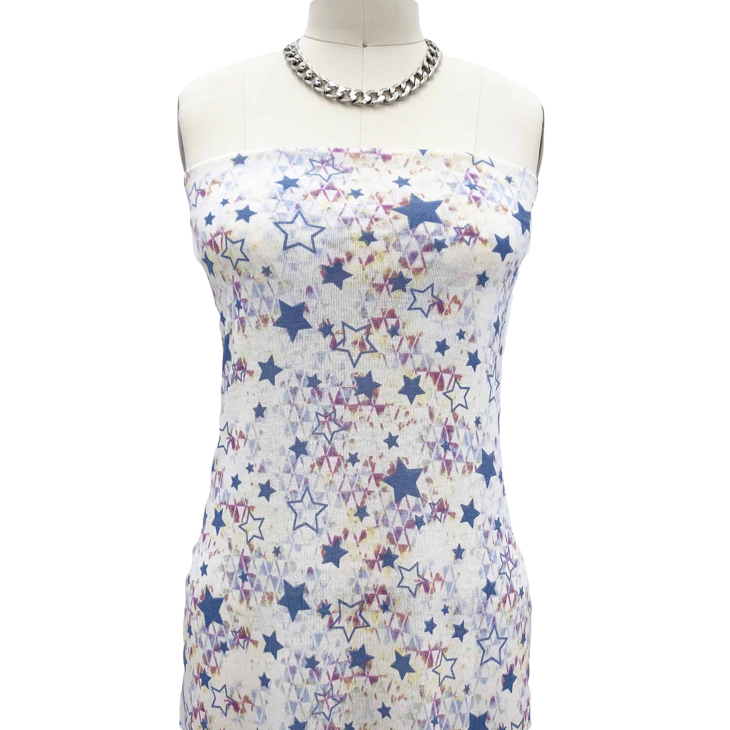 P-2099-13243-HC-IVORY-BLUE - PRINTED HACCI 87% POLY 10% RAYON 3% SPANDEX NON BRUSH