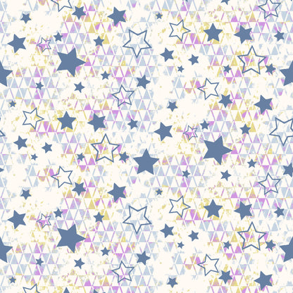 P-2099-13243-HC-IVORY-BLUE - PRINTED HACCI 87% POLY 10% RAYON 3% SPANDEX NON BRUSH