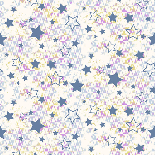 P-2099-13243-HC-IVORY-BLUE - PRINTED HACCI 87% POLY 10% RAYON 3% SPANDEX NON BRUSH