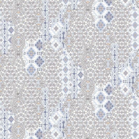 P-2114-636-BLUE-GREY PRINTED CREPON 100% RAYON CREPON