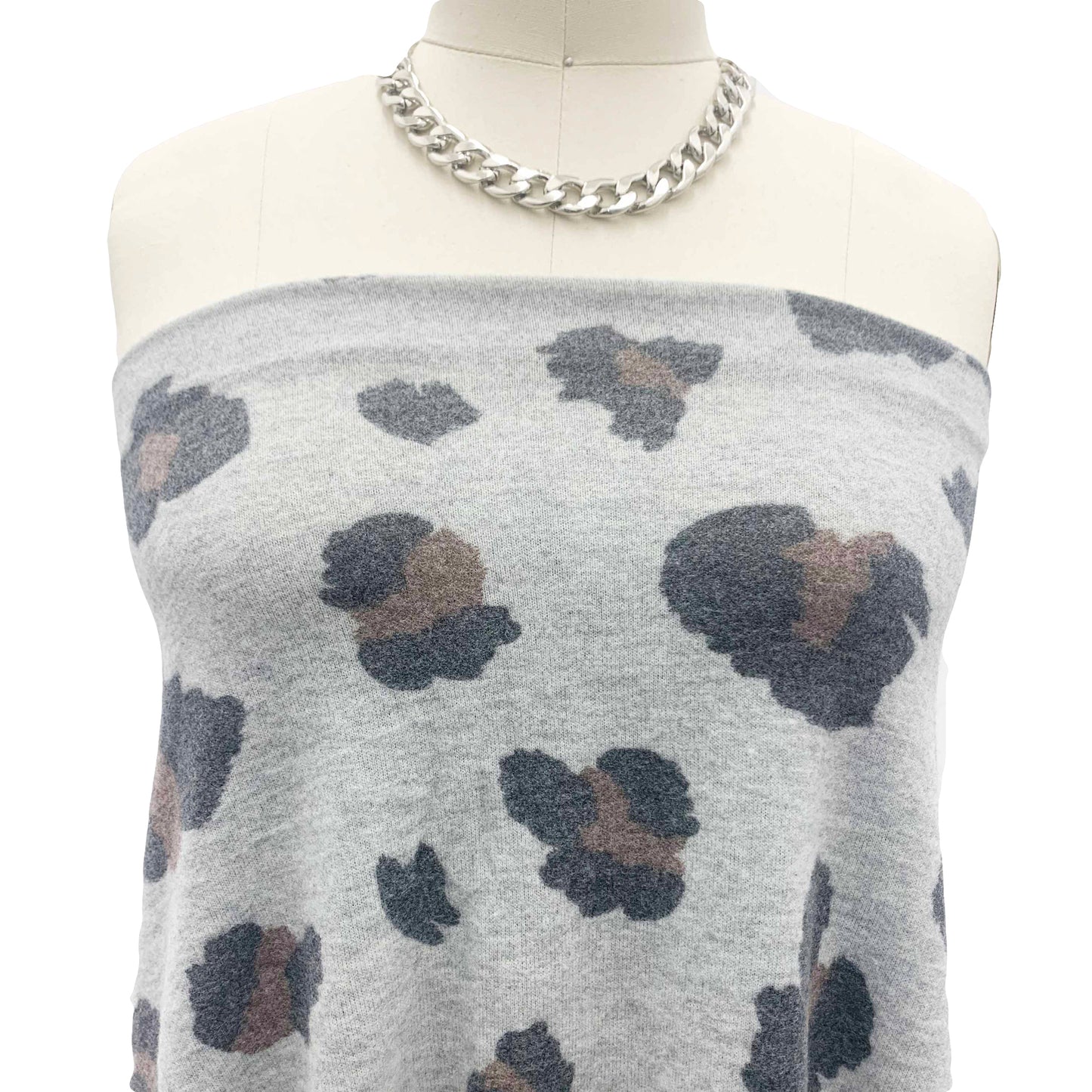P-2120-495-HC-WARM-HEATHERGRAY-MOCHA - PRINTED HACCI BRUSHED 79% POLY 18% RAYON 3% SPANDEX