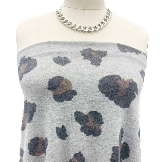 P-2120-495-HC-WARM-HEATHERGRAY-MOCHA - PRINTED HACCI BRUSHED 79% POLY 18% RAYON 3% SPANDEX