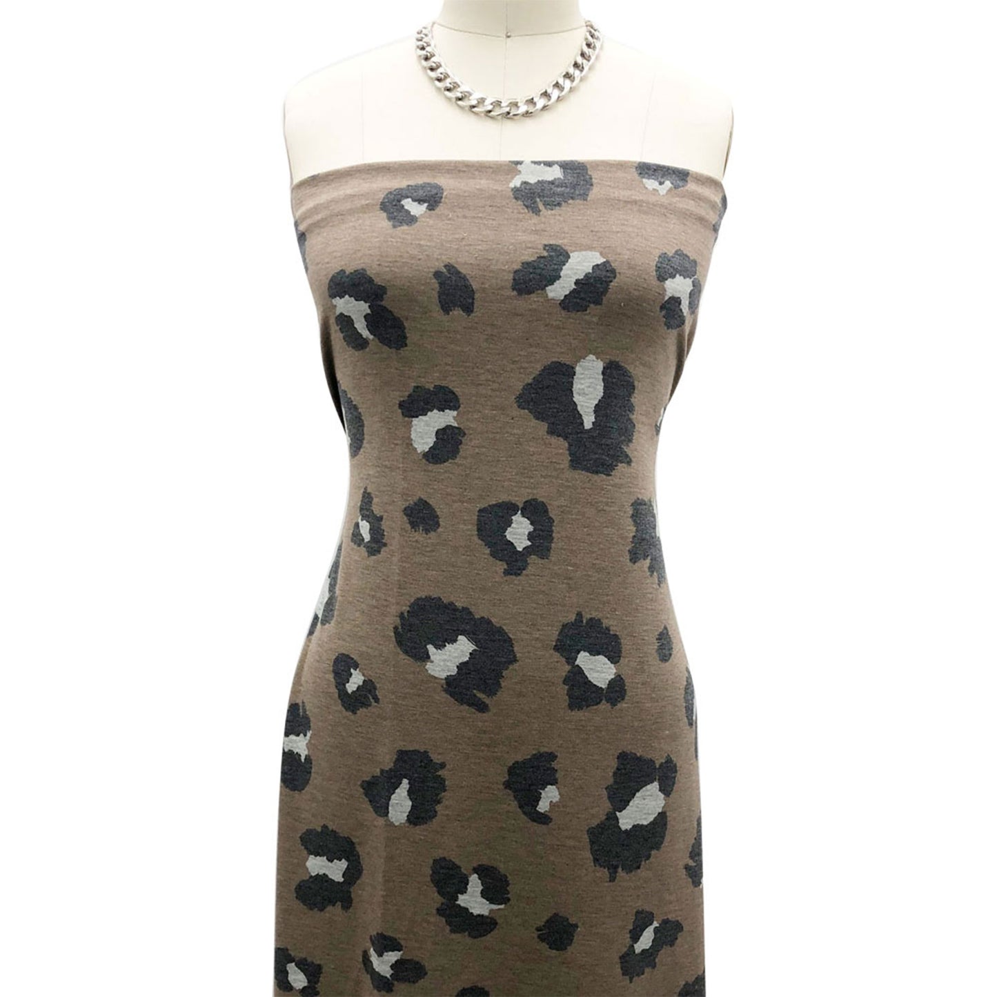 P-2120-506-CAMEL-HEATHERGRAY-PRINTED FRENCH TERRY 63%POLY  33%RAYON  4% SPANDEX