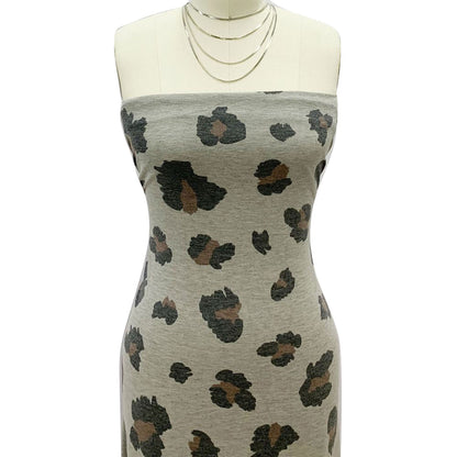 P-2120-506-WARM-HEATHERGRAY-MOCHA - PRINTED FRENCH TERRY 63%POLY  33%RAYON  4% SPANDEX