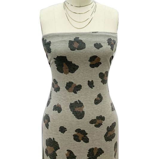 P-2120-506-WARM-HEATHERGRAY-MOCHA - PRINTED FRENCH TERRY 63%POLY  33%RAYON  4% SPANDEX