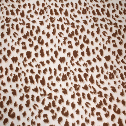 P-2121-668-ECRU-MOCHA - PRINTED DTY 92% POLY 8% SPANDEX DTY DOUBLE SIDED BRUSH