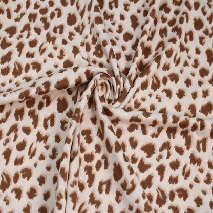 P-2121-668-ECRU-MOCHA - PRINTED DTY 92% POLY 8% SPANDEX DTY DOUBLE SIDED BRUSH