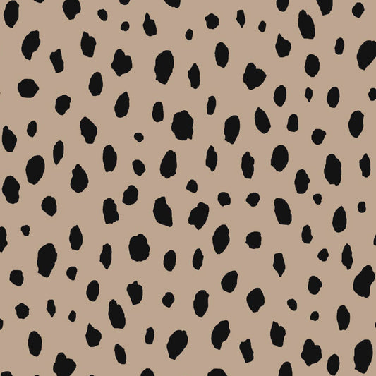 P-2127-754-TAUPE-BLACK - PRINTED POLY MOROCCAN 100% POLY
