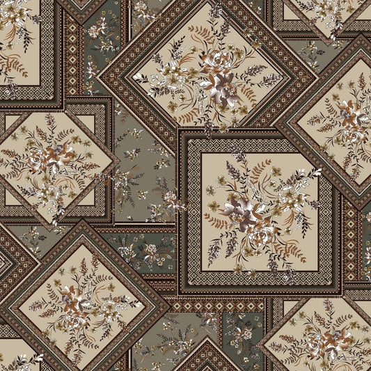 P-2134-636-ANTIQUE-OLIVE-SAGE - PRINTED CREPON 100% RAYON CREPON