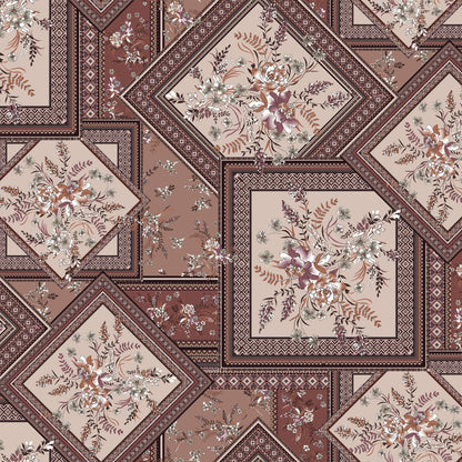 P-2134-636-RUSSET-ROSE-GOLD - PRINTED CREPON 100% RAYON CREPON