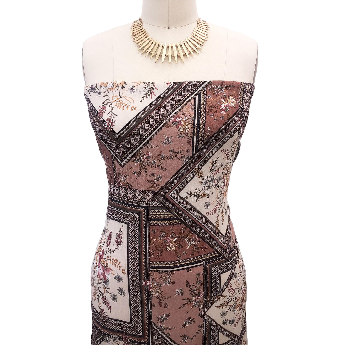 P-2134-636-RUSSET-ROSE-GOLD - PRINTED CREPON 100% RAYON CREPON