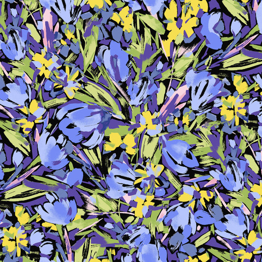 P-2155-450-BLACK-PERI-GREEN - PRINTED ITY 96% POLY 4% SPANDEX