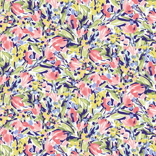 P-2155-450-OFF-WHITE-CORAL-GREEN - PRINTED ITY 96% POLY 4% SPANDEX