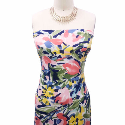 P-2155-450-OFF-WHITE-CORAL-GREEN - PRINTED ITY 96% POLY 4% SPANDEX
