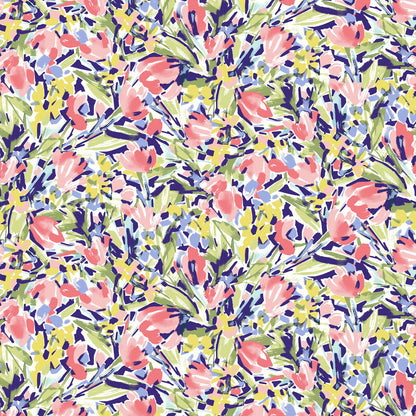 P-2155-504-OFF-WHITE-CORAL-GREEN - PRINTED WOOL DOBBY 100% POLYESTER